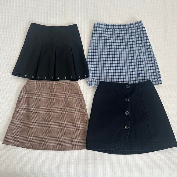 Girls Fall Winter Mini Skirt Assorted Plaid and Black Pack of 4 Size 11-12 Year - Picture 1 of 13